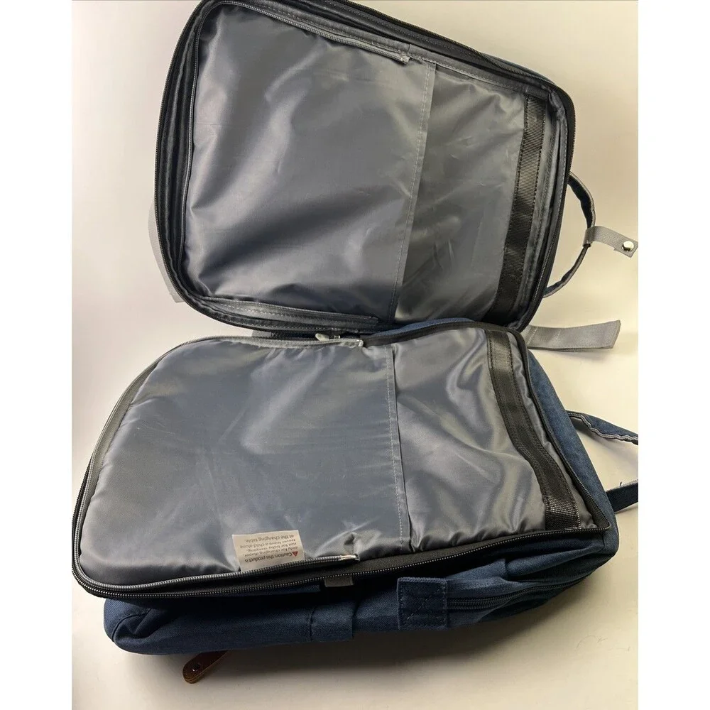 Kabaqoo Diaper Bag Blue Backpack, Multiple Large Unisex Baby Bags